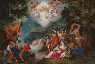 Die Taufe Christi im Fluss Jordan